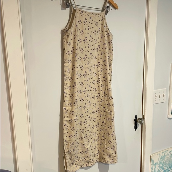 GAP Cream and Purple Floral Linen Dress Sz XXL - Picture 1 of 4